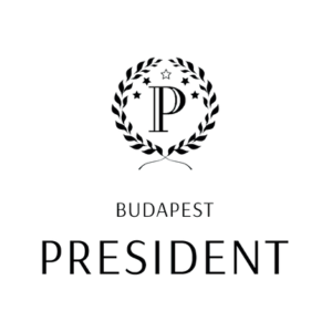 Hotel President budapesti logó – elegáns 4 csillagos szálloda ikonikus emblémája.